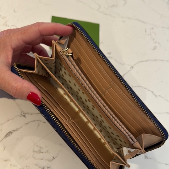 Kate Spade Royal Blue Leather Zip around Wallet - Picture 5 of 9